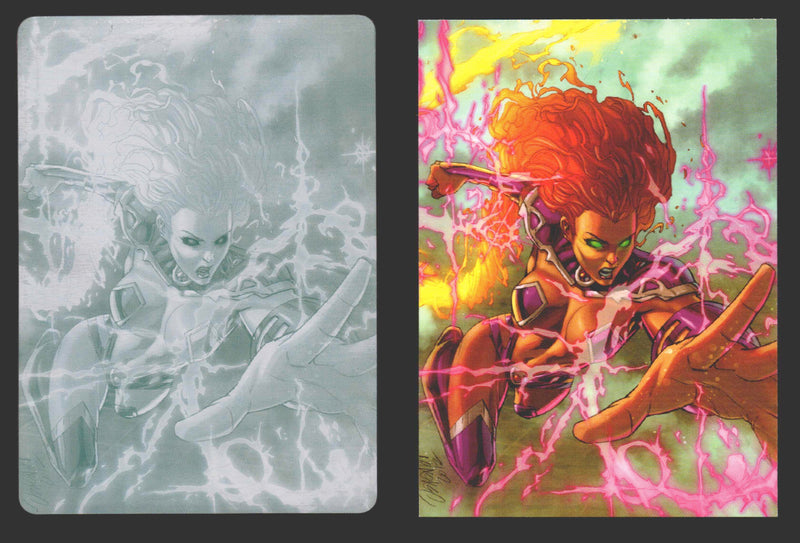 2012 DC Comics The New 52 Base Card Printing Plate #47 Starfire Black   - TvMovieCards.com