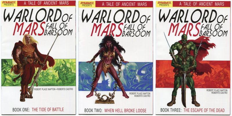 Warlord of Mars Fall of Barsoom Book 1 2 3 Set Dynamite 2011 VF/EX - TvMovieCards.com