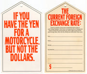 1986 Harley Davidson USED Motorcycles "If You Have The Yen" Dealer Hang Tag NOS   - TvMovieCards.com