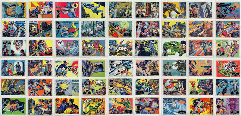 1966 Batman (Black Bat) Complete Vintage Trading Card Set 55/55 Cards Topps