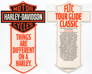 1987 Harley Davidson FLTC Tour Glide Classic "Things Are Different Dealer Hang T   - TvMovieCards.com