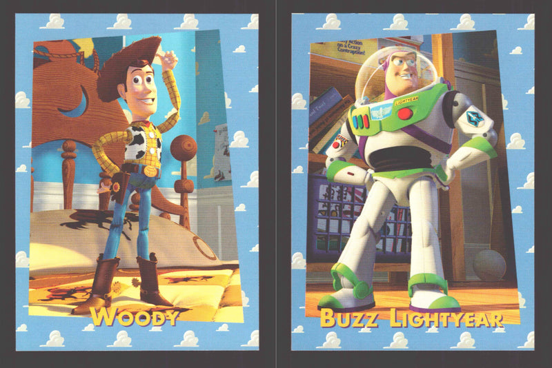 Toy Story Series 1 Disney Movie Woody #31 & Buzz Lightyear #32 Rookie Card Skybox