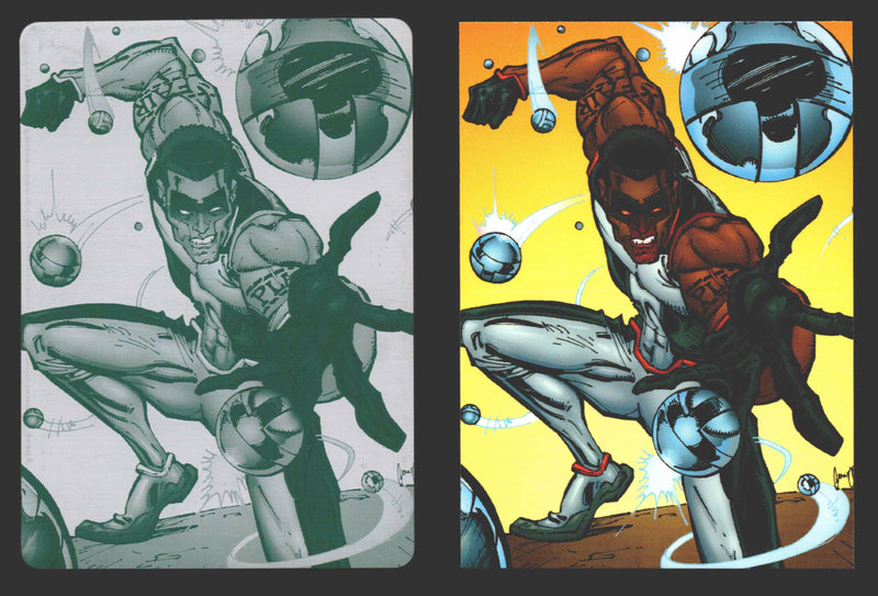 2012 DC Comics The New 52 Base Card Printing Plate 1/1 #38 Mister Terrific Black   - TvMovieCards.com