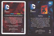 2012 DC Comics The New 52 Base Card Printing Plate 1/1 #39 Nightwing Black   - TvMovieCards.com