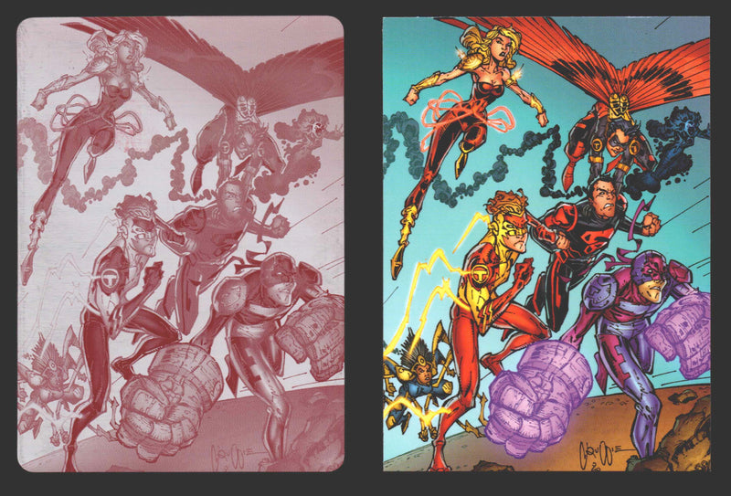 2012 DC Comics The New 52 Base Card Printing Plate 1/1 #56 Teen Titans Magenta   - TvMovieCards.com