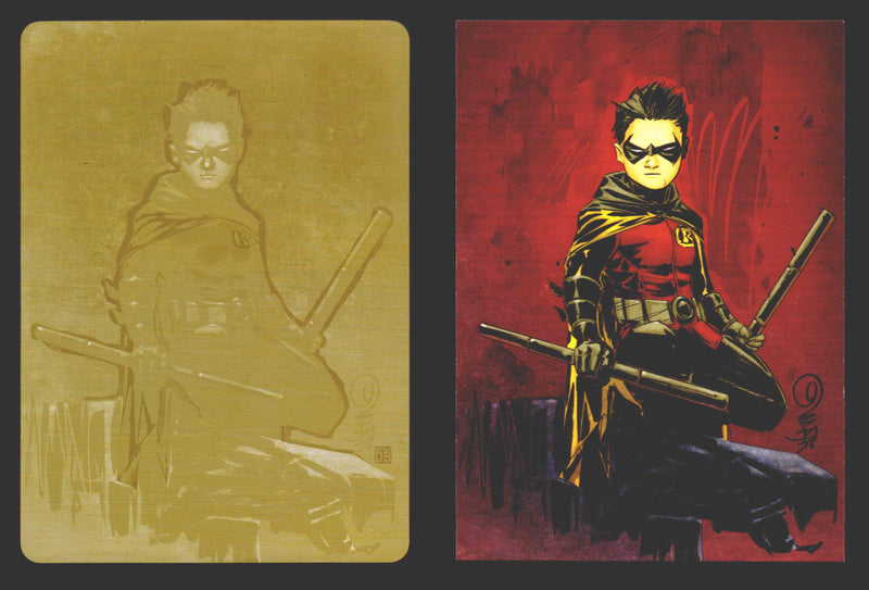 2012 DC Comics The New 52 Base Card Printing Plate #44 Robin Yellow   - TvMovieCards.com