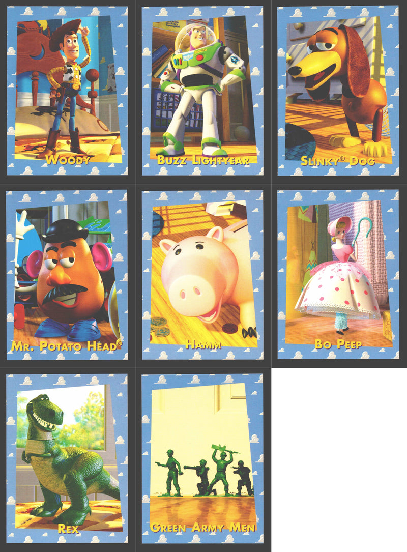 1995 Skybox Toy Story Series 1 Disney Movie 8 Rookie Card Set Buzz Woody - TvMovieCards.com