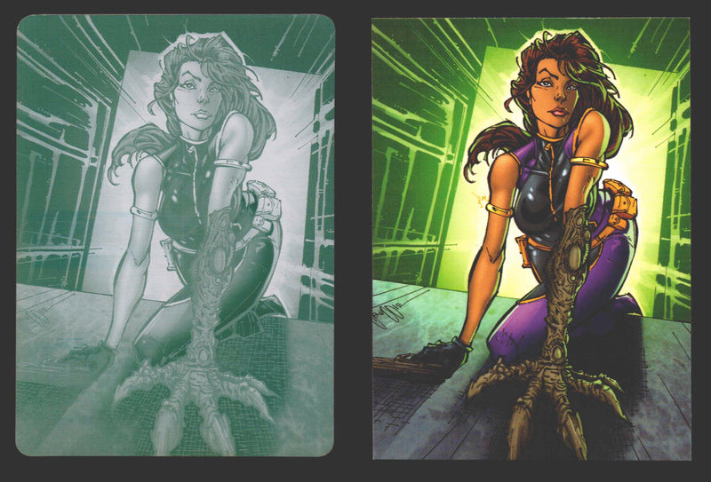 2012 DC Comics The New 52 Base Card Printing Plate 1/1 #59 Voodoo Cyan   - TvMovieCards.com