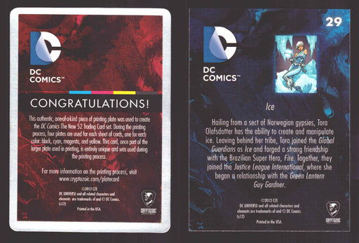 2012 DC Comics The New 52 Base Card Printing Plate 1/1 #29 Ice Magenta   - TvMovieCards.com