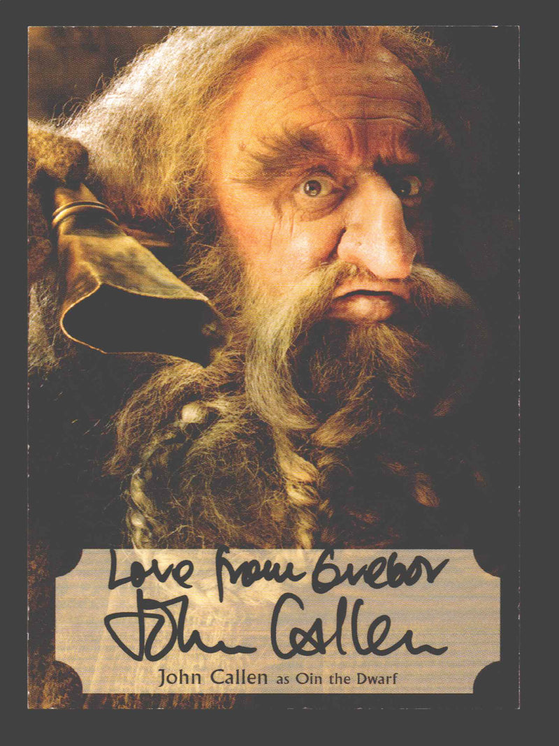 The Hobbit Desolation of Smaug Poster Autograph Card John Callen as Oin JC-P