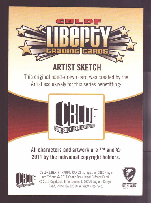 2011 Cryptozoic CBLDF Liberty Artist Sketch Card by Remy "Eisu" Mokhtar - TvMovieCards.com