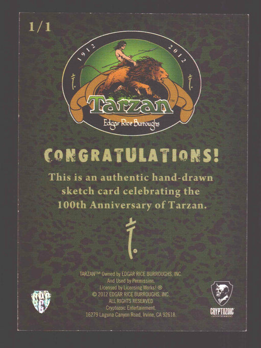 Tarzan 100th Anniversary Artist Sketch Trading Card Cryptozoic - TvMovieCards.com