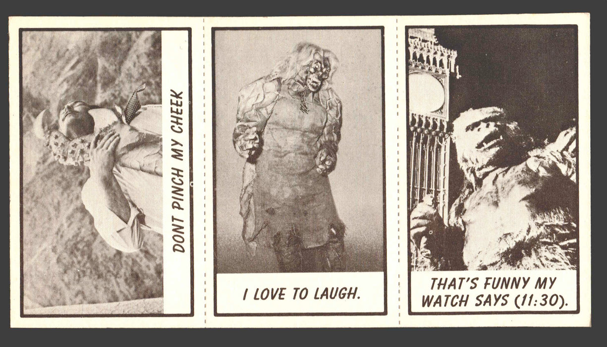 1963 Monster Laffs Midgees Trading Card Panel of 3 Cards #24 #106 #71 - TvMovieCards.com