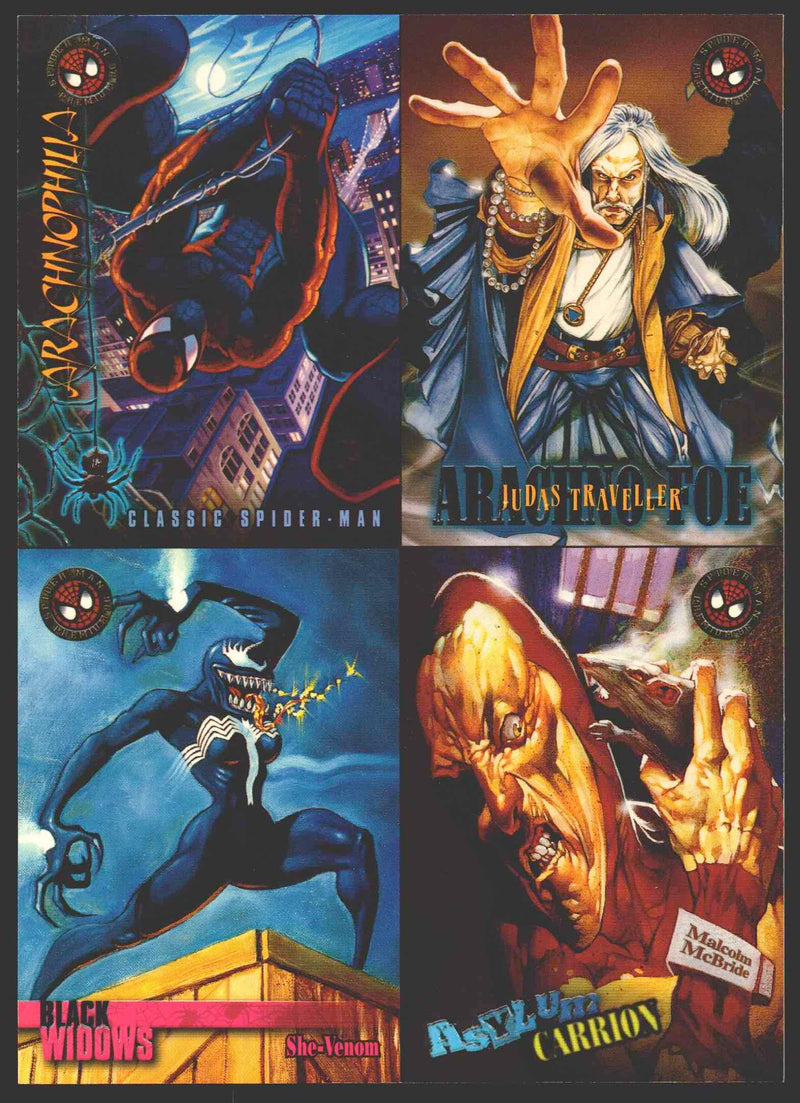 1996 Spiderman Premium Eternal Evil Uncut 4 Card Promo Sheet Fleer Ultra   - TvMovieCards.com