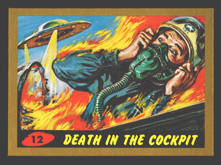 2012 Mars Attacks Heritage Gold Parallel Base Trading Card #12 Death In The Cockpit