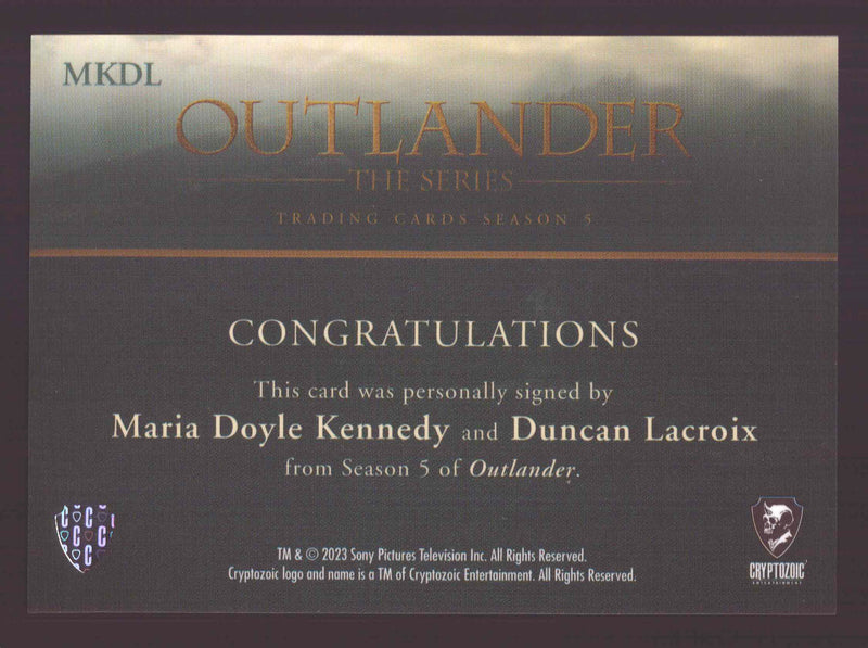 Outlander Season 5 MKDL Maria Doyle Kennedy & Duncan Lacroix Autograph Card - TvMovieCards.com