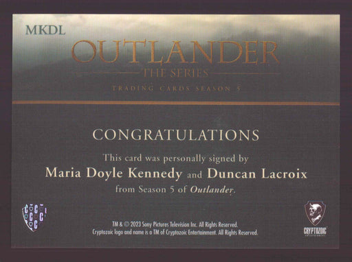 Outlander Season 5 MKDL Maria Doyle Kennedy & Duncan Lacroix Autograph Card - TvMovieCards.com