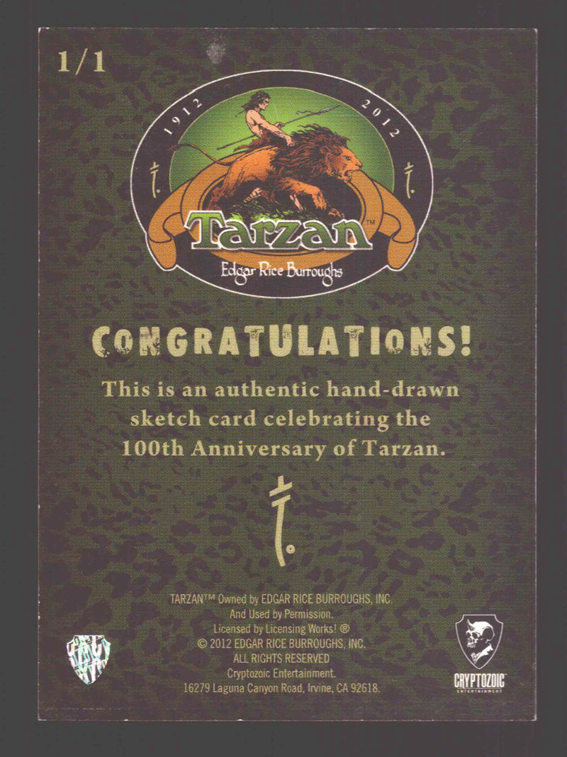 Tarzan 100th Anniversary Artist Sketch Trading Card Chris Thorne Cryptozoic - TvMovieCards.com