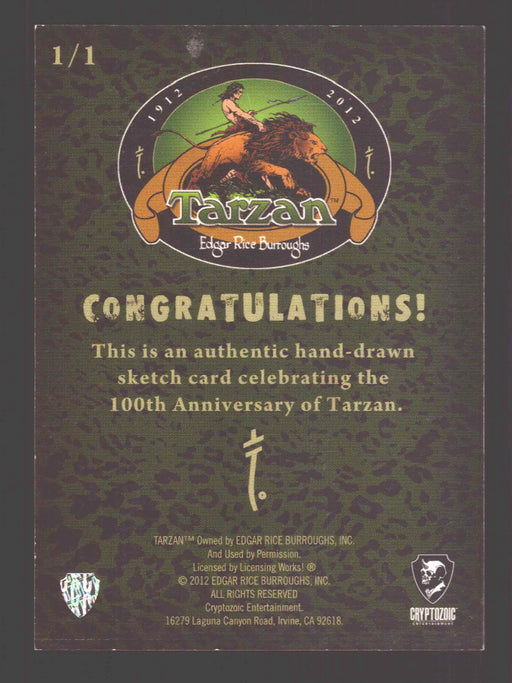 Tarzan 100th Anniversary Artist Sketch Trading Card Chris Thorne Cryptozoic - TvMovieCards.com