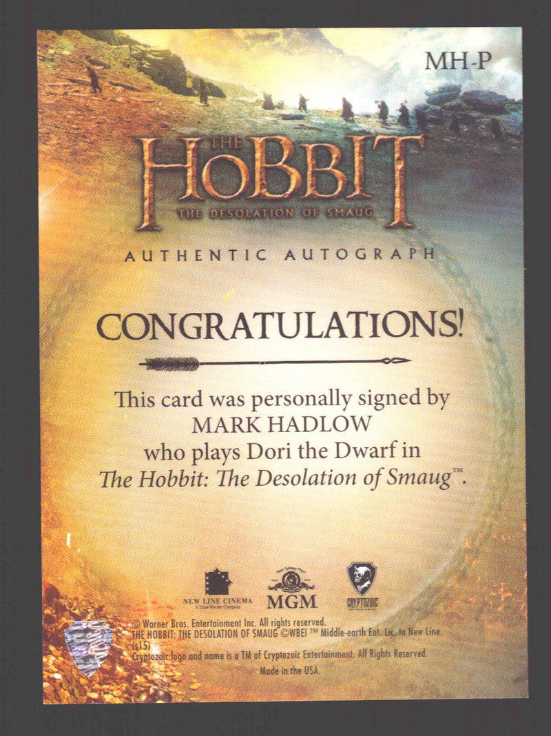 The Hobbit Desolation of Smaug Poster Autograph Card Mark Hadlow as Dori MH-P