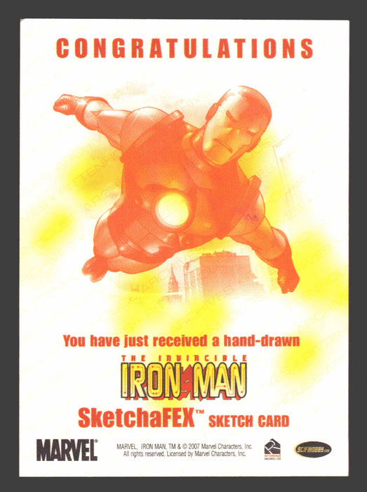 2008 Iron Man Movie James Bukauskas (Bukshot) SketchaFEX Sketch Trading Card - TvMovieCards.com