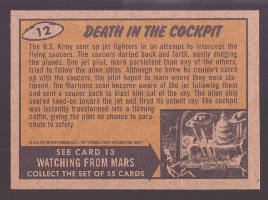 2012 Mars Attacks Heritage Gold Parallel Base Trading Card #12 Death In The Cockpit
