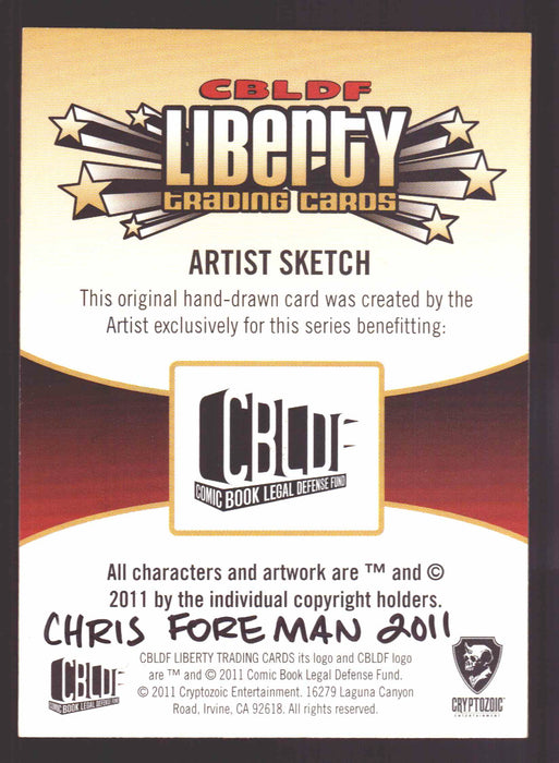 2011 Cryptozoic CBLDF Liberty Artist Sketch Card Bone by Chris Foreman   - TvMovieCards.com