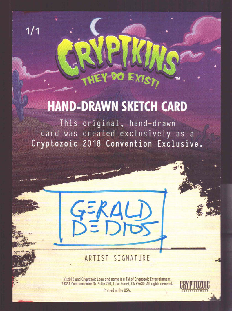 2018 Crypt kins Sketch Trading Card by Gerald de Dios Convention Exclusive - TvMovieCards.com