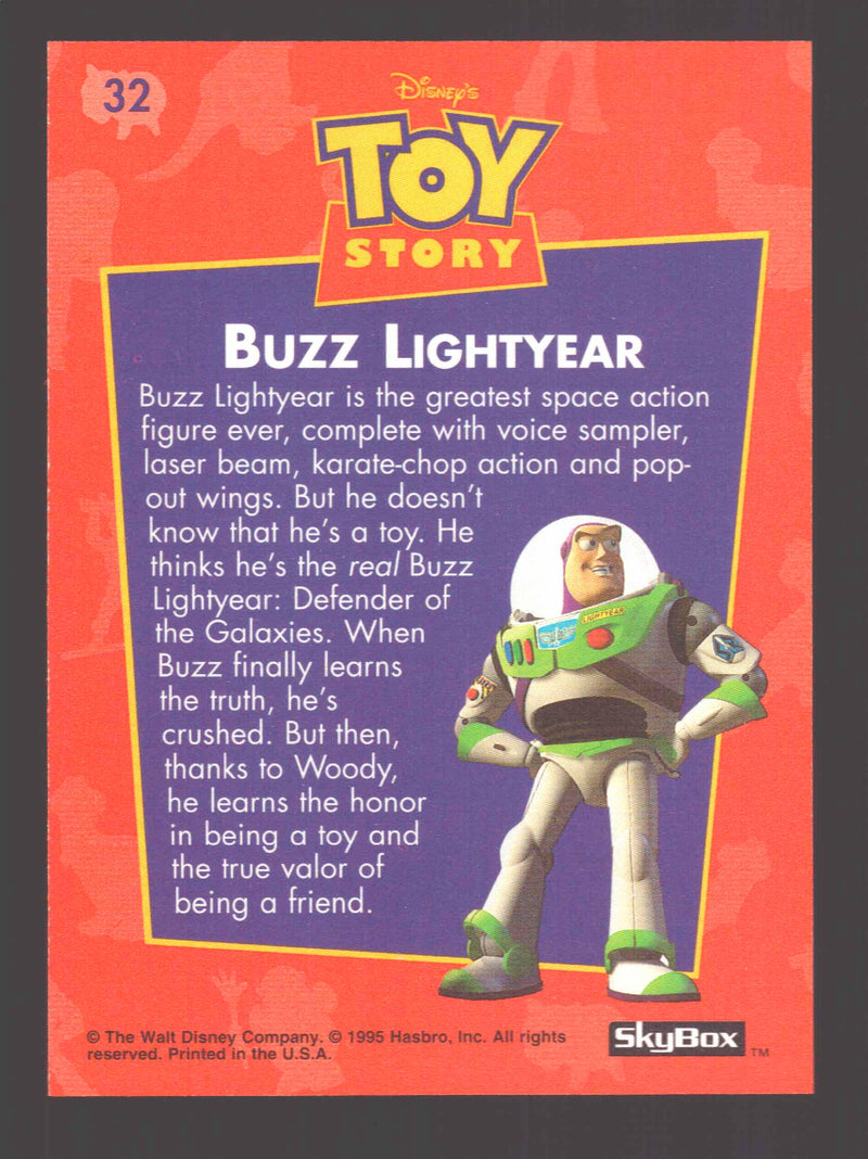 Toy Story Series 1 Disney Movie Buzz Lightyear #32 Rookie Card Skybox 1995