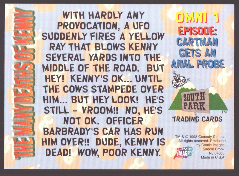 1998 Comic Images South Park The Many Deaths of Kenny OmniChrome OMNI #1