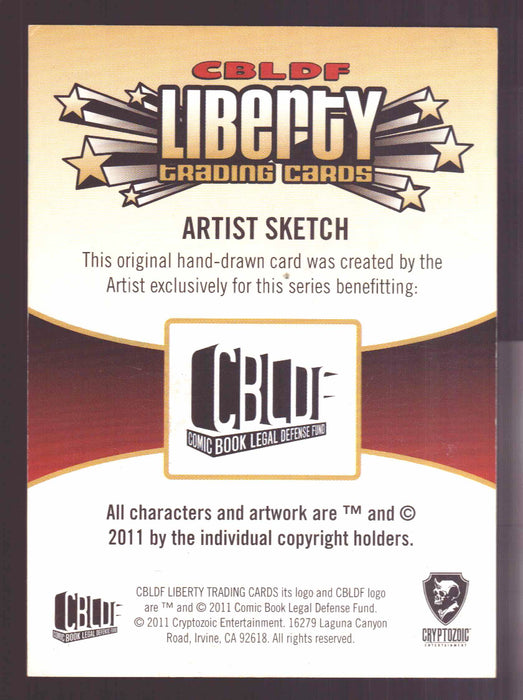 2011 Cryptozoic CBLDF Liberty Artist Sketch Trading Card by Paul Fricke - TvMovieCards.com