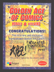 Golden Age of Comics Heroes & Villains Sketch Card Breygent by Daniel "PeZ!" Lop - TvMovieCards.com