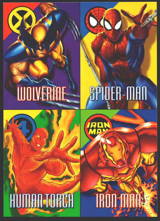 1996 Marvel Vision Uncut 4 Card Embossed Promo Sheet Fleer Spiderman Wolverine   - TvMovieCards.com