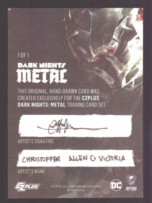 2024 CZX Dark Nights Metal Artist Sketch Trading Card Christoffer Allen O. Victoria