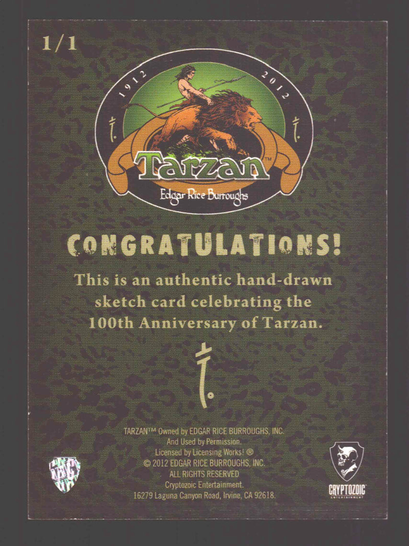Tarzan 100th Anniversary Artist Sketch Trading Card Wilson Ramos Jr Cryptozoic - TvMovieCards.com