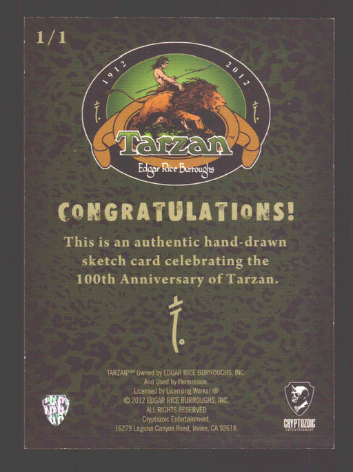 Tarzan 100th Anniversary Artist Sketch Trading Card Wilson Ramos Jr Cryptozoic - TvMovieCards.com