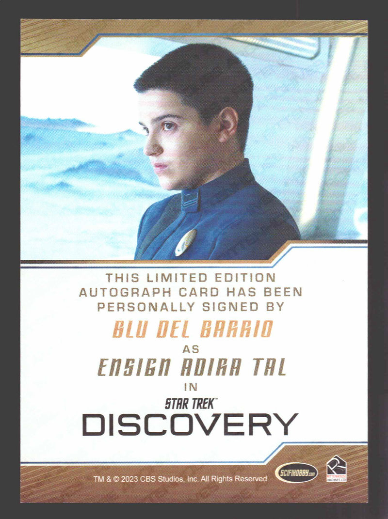 2025 Star Trek Discovery Season 5 Blu Del Barrio Incentive Box Autograph Card - TvMovieCards.com