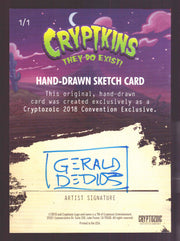 2018 Crypt kins Sketch Trading Card by Gerald de Dios Convention Exclusive - TvMovieCards.com