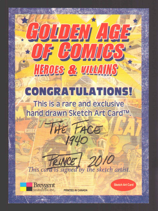 Golden Age of Comics Heroes & Villains Sketch Card Breygent by Buddy Prince - TvMovieCards.com