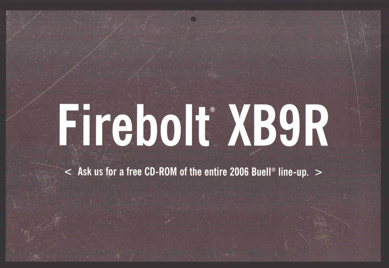 2006 Buell Motorcycle Dealer Sales Floor Specifications Card Firebolt XB9R   - TvMovieCards.com