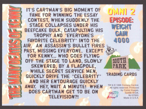 1998 Comic Images South Park The Many Deaths of Kenny OmniChrome OMNI #2 - TvMovieCards.com