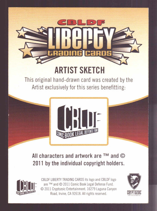 2011 Cryptozoic CBLDF Liberty Artist Sketch Card by Remy "Eisu" Mokhtar - TvMovieCards.com