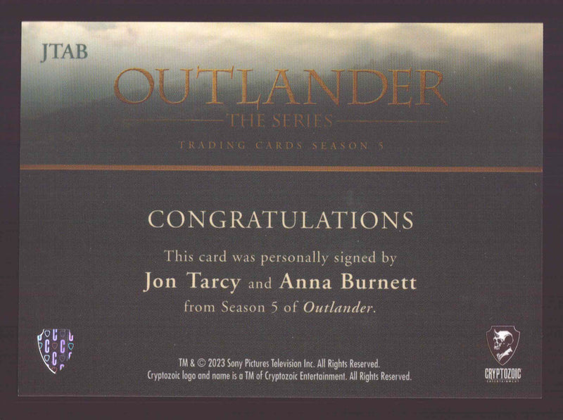 Outlander Season 5 JTAB Jon Tarcy & Anna Burnett Dual Autograph Card - TvMovieCards.com