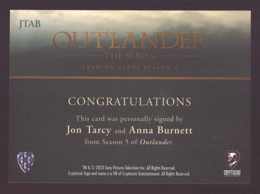 Outlander Season 5 JTAB Jon Tarcy & Anna Burnett Dual Autograph Card - TvMovieCards.com