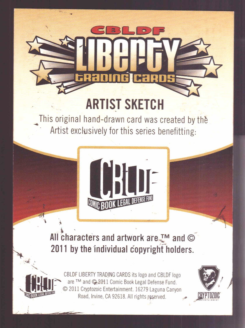 2011 Cryptozoic CBLDF Liberty Artist Sketch Trading Card by Mickey Clausen MAC - TvMovieCards.com