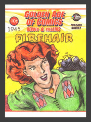 Golden Age of Comics Heroes & Villains Sketch Card Breygent by Rachel Kaiser - TvMovieCards.com
