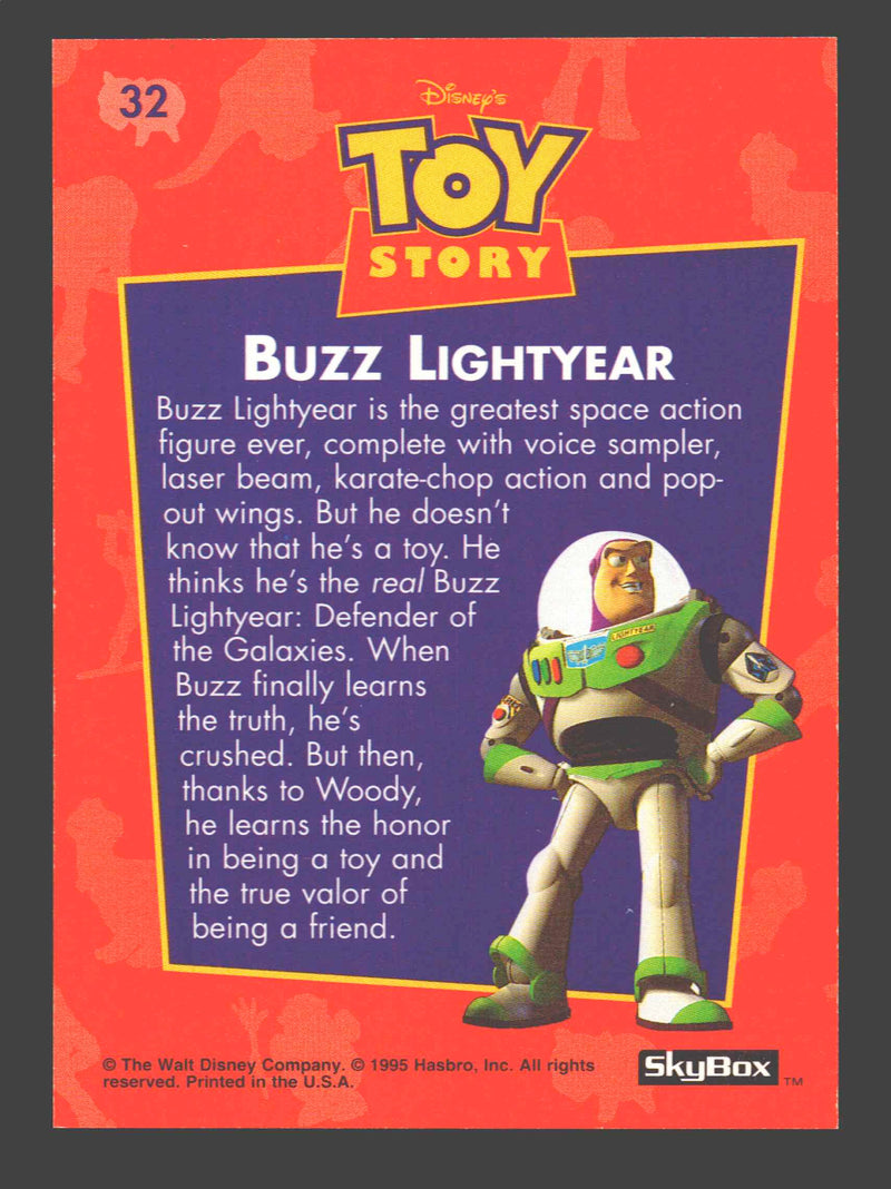 Toy Story Series 1 Disney Movie Woody #31 & Buzz Lightyear #32 Rookie Card Skybox