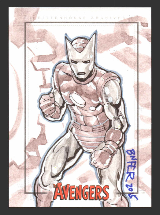 2015 The Avengers Silver Age Iron Man Artist Sketch Card by Bien Flores - TvMovieCards.com