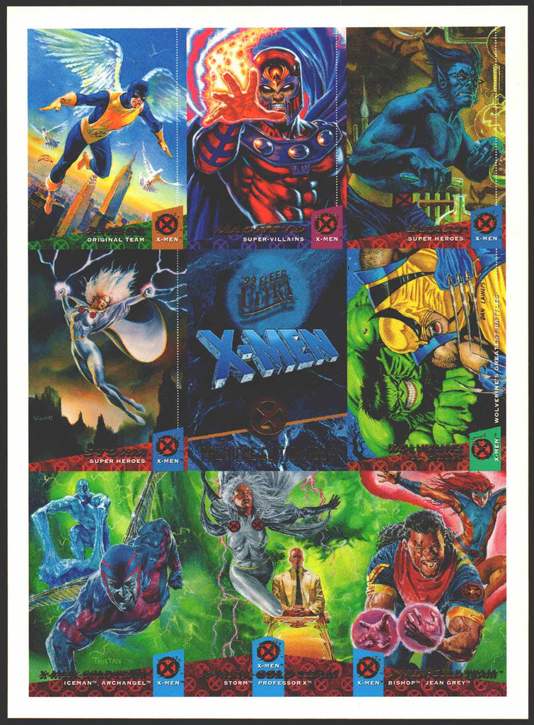 1994 Fleer Ultra X-Men Premiere Edition Uncut 9 Card Promo Sheet
