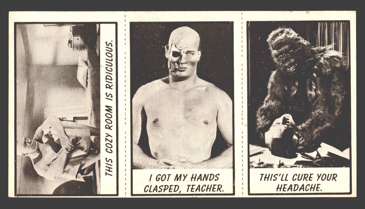 1963 Monster Laffs Midgees Trading Card Panel of 3 Cards #53 #107 #72 - TvMovieCards.com